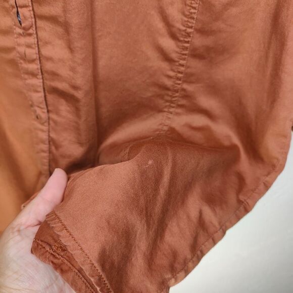 Harley Davidson Embroidered Rust Orange Button Down Top - Picture 15 of 15